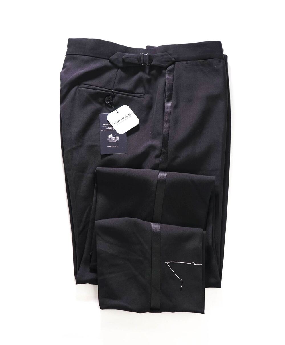 $995 RALPH LAUREN PURPLE LABEL - Black Tuxedo Pants - 32W